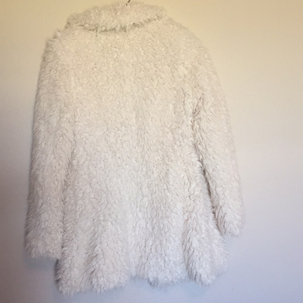 Guess Long sleeve Shag Faux-Fur Coat - Ivory - Picture 3 of 6